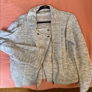 Grey knit zipper blazer/jacket/bomber